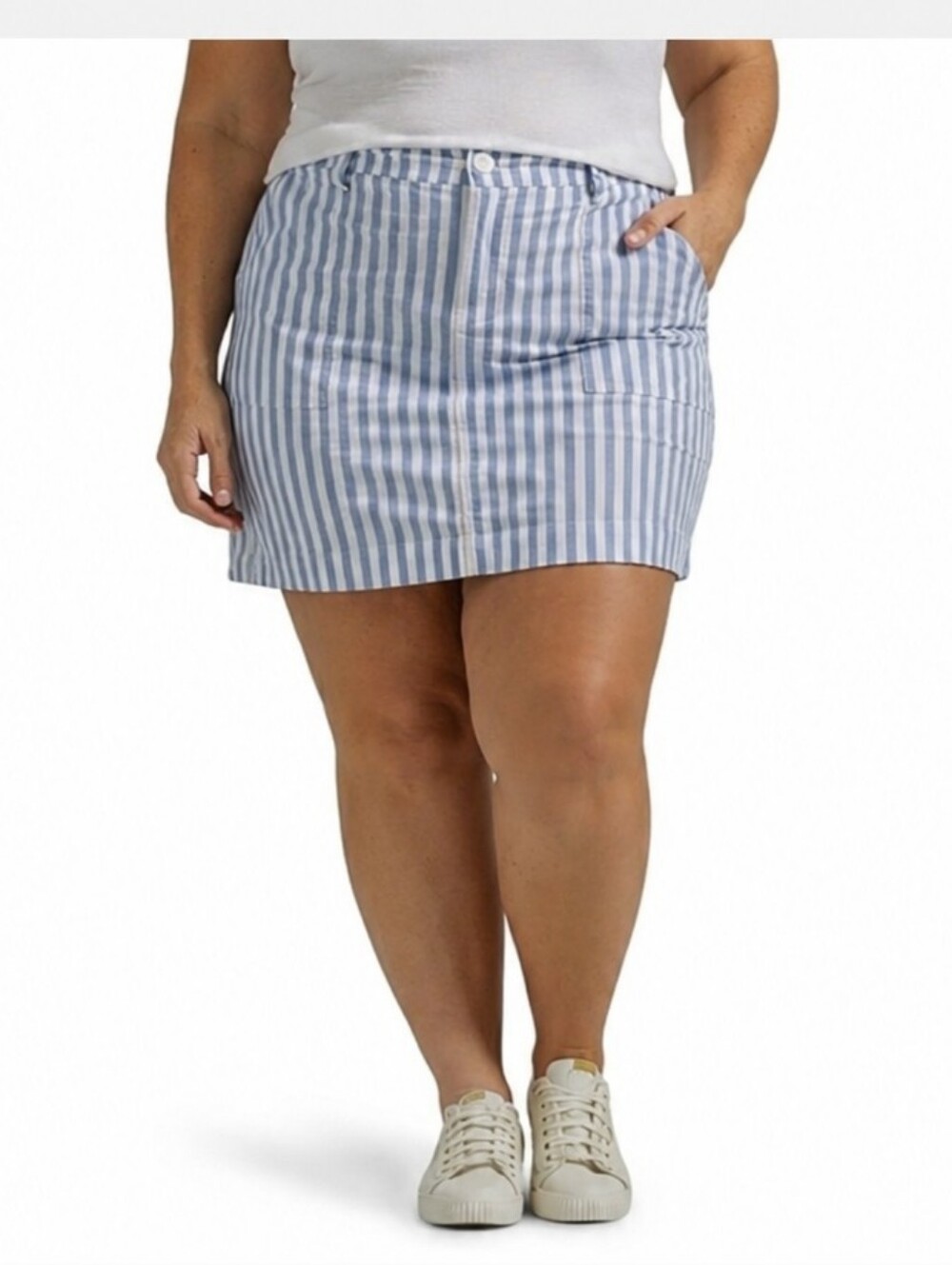 Lee Mid Rise Skort | Prep Blue Stripe | Women's size 22 Plus Size